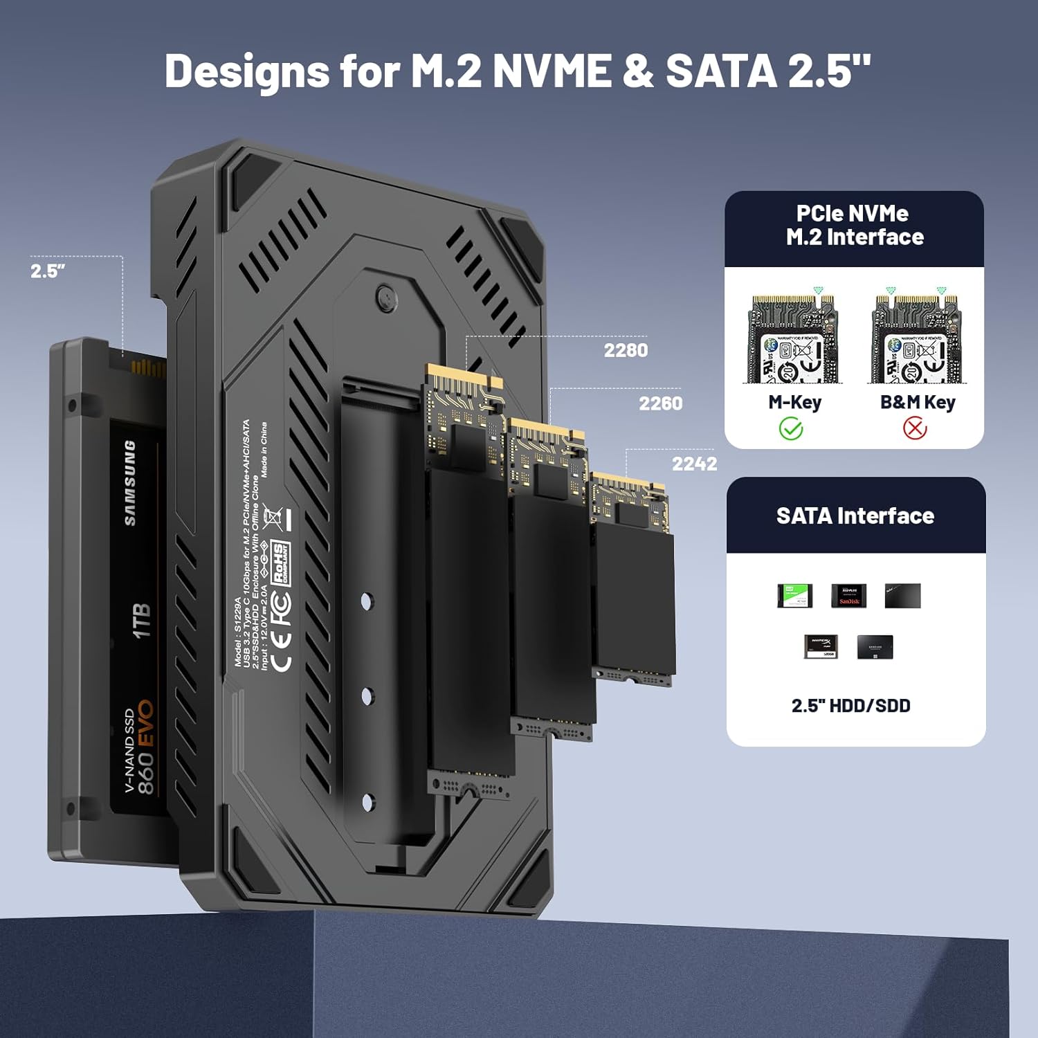 Enclosure Hard Drive Dual Bay  - Sata Ssd ulasan dan harga