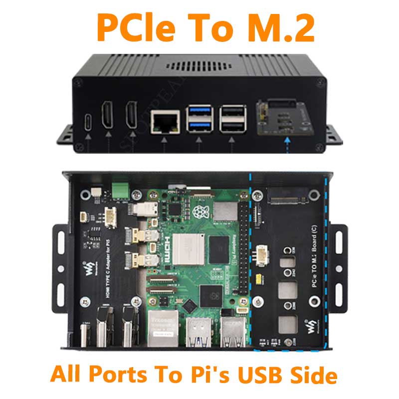 Kit casing kotak Raspberry Pi  - M.2 Ssd ulasan dan harga